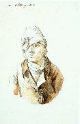 Christian Friedrich Gille Self-Portrait with Cap and Sighting Eye-Shield oil painting on canvas